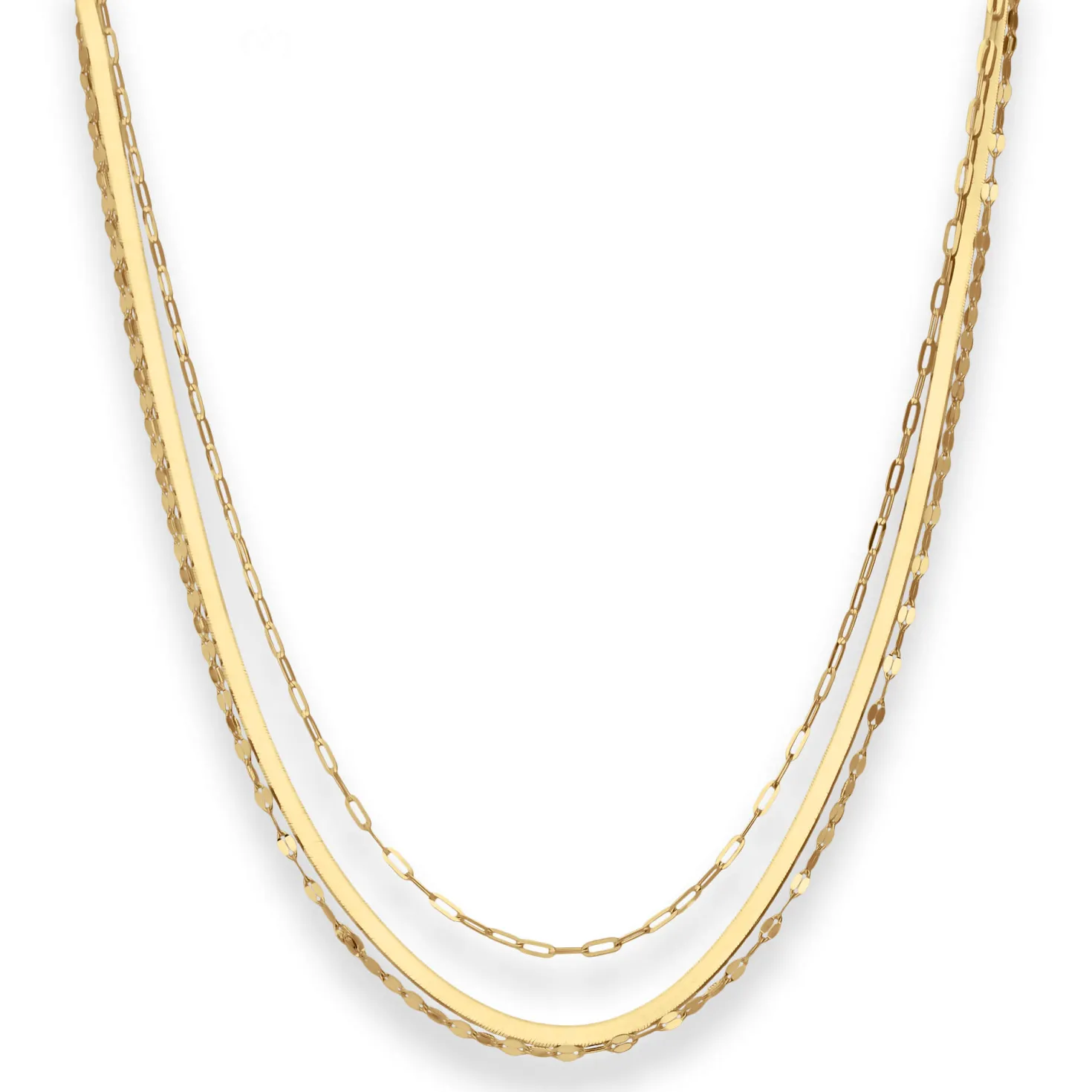 Fantasiekette Goldkette Collier Herzchen Halskette aus 585 Gold Gelbgold 38cm