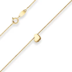 Fantasiekette Goldkette Collier Herz Halskette aus 585 Gold Gelbgold 42cm