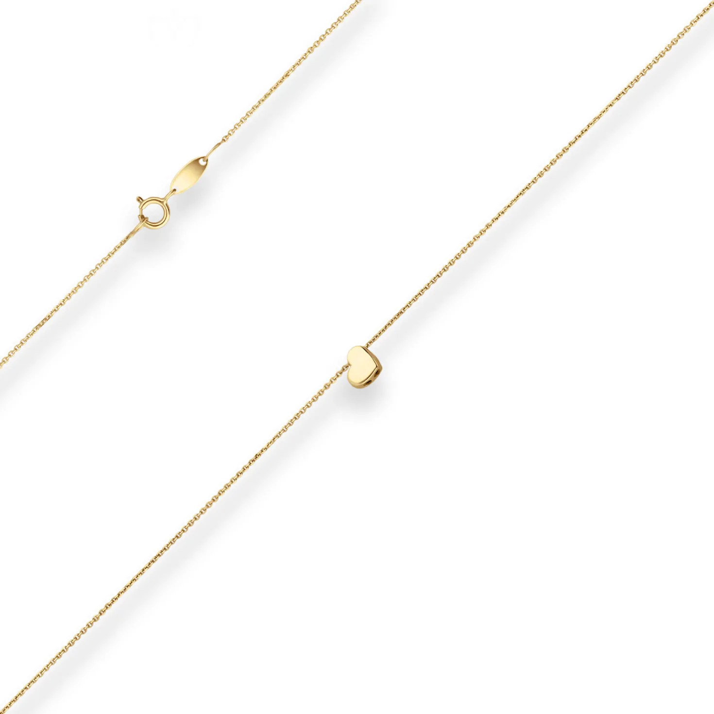 Fantasiekette Goldkette Collier Herz Halskette aus 585 Gold Gelbgold 42cm