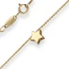 Fantasiekette Goldkette Collier Stern Halskette aus 585 Gold Gelbgold 42cm