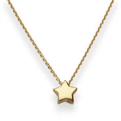 Fantasiekette Goldkette Collier Stern Halskette aus 375 Gold Gelbgold 42cm