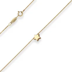 Fantasiekette Goldkette Collier Stern Halskette aus 375 Gold Gelbgold 42cm