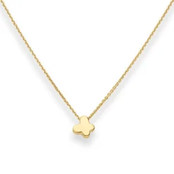 Fantasiekette Kette Collier Schmetterling Halskette aus 585 Gold Gelbgold 42cm