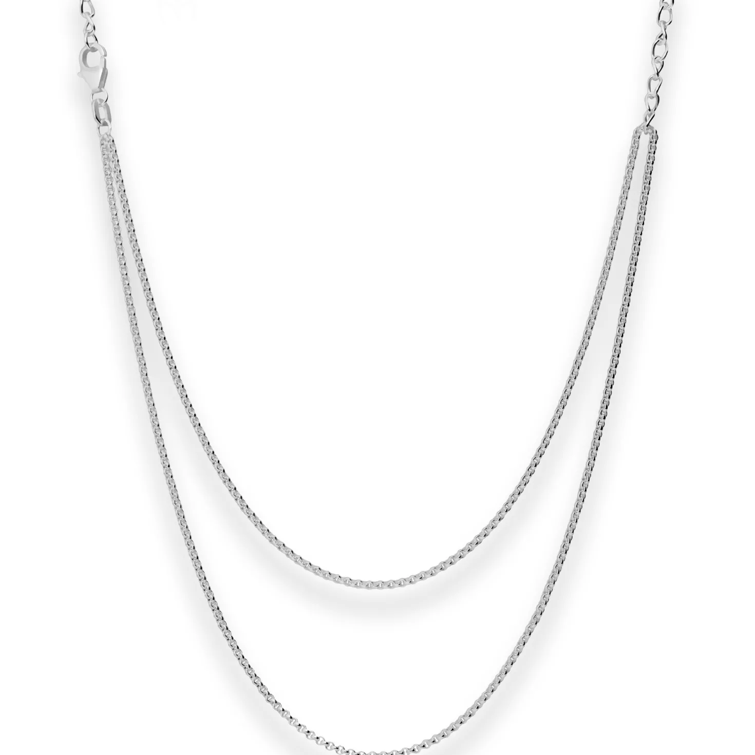 Fantasiekette Silberkette Collier Halskette aus 925 Silber rhodiniert 42cm