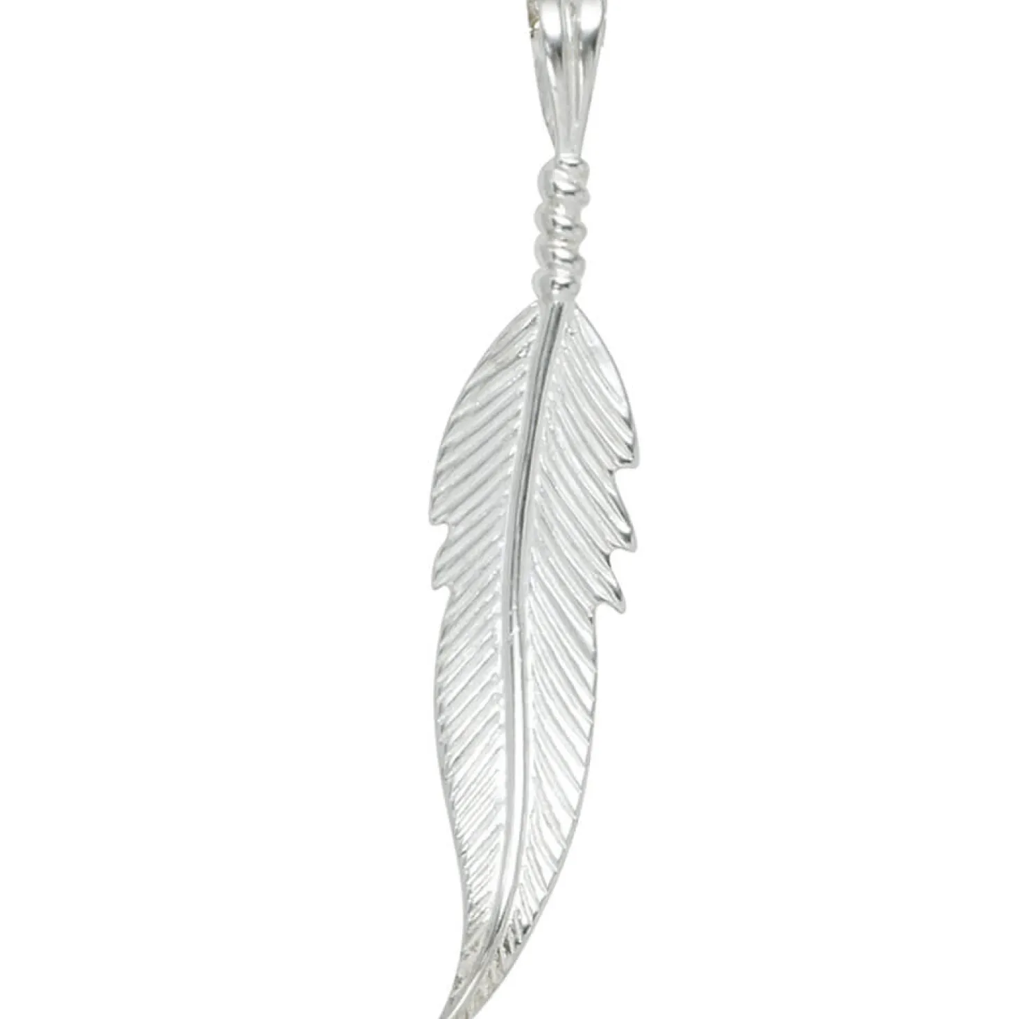 Feder - Silberanhänger Schmuck Anhänger 8,5x42,7mm aus 925 Silber Damen