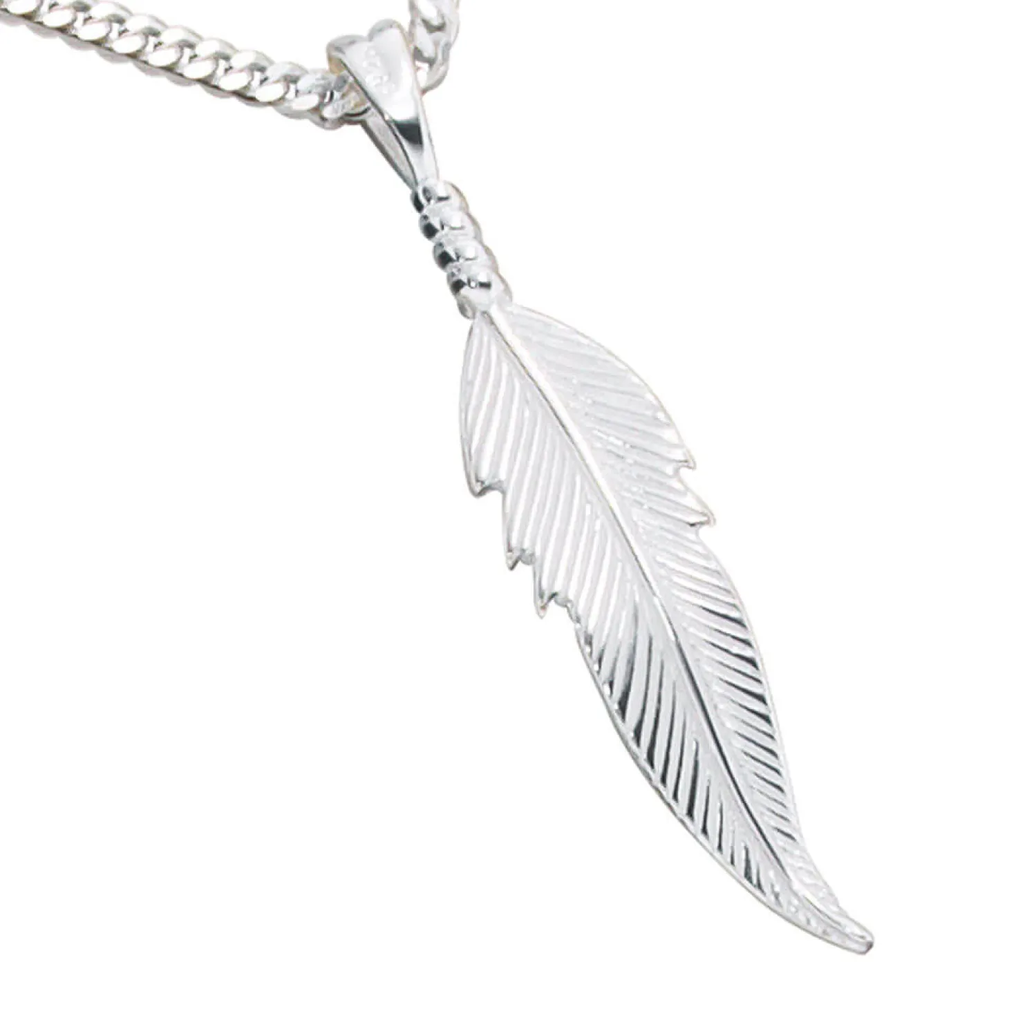 Feder - Silberanhänger Schmuck Anhänger 8,5x42,7mm aus 925 Silber Damen