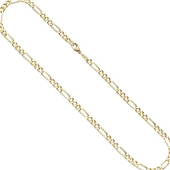 Figarokette, Kette Collier Halsschmuck aus 333 Gold Gelbgold, 42cm