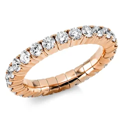 Flex-Ring aus 750 Gold Rotgold 26 Brillanten 2,02ct TW-SI B:3,2mm 4er-Krappe