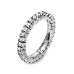 Flex-Ring aus 750 Weißgold rhodiniert 34 Brillanten 0,88ct TW-SI B:3,2mm