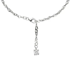 Fußkettchen Fußkette mit Zirkonia, 925 Silber, 25cm, Fußschmuck, Damen