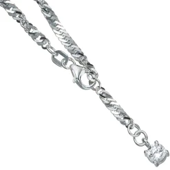 Fußkettchen Fußkette mit Zirkonia, 925 Silber, 25cm, Fußschmuck, Damen