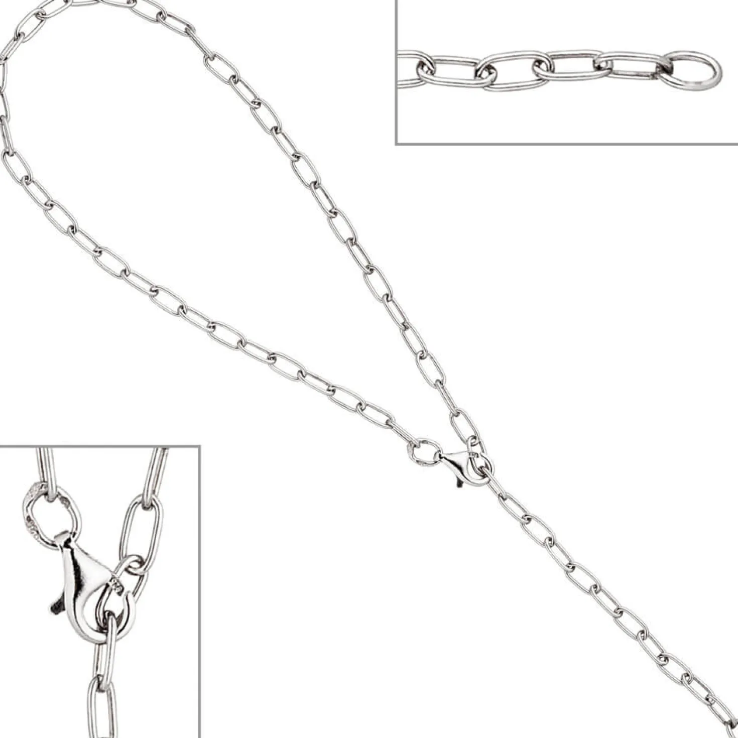 Fußkettchen Fußkette Silberkette 925 Silber, 27cm Fußschmuck variabel verkürzbar