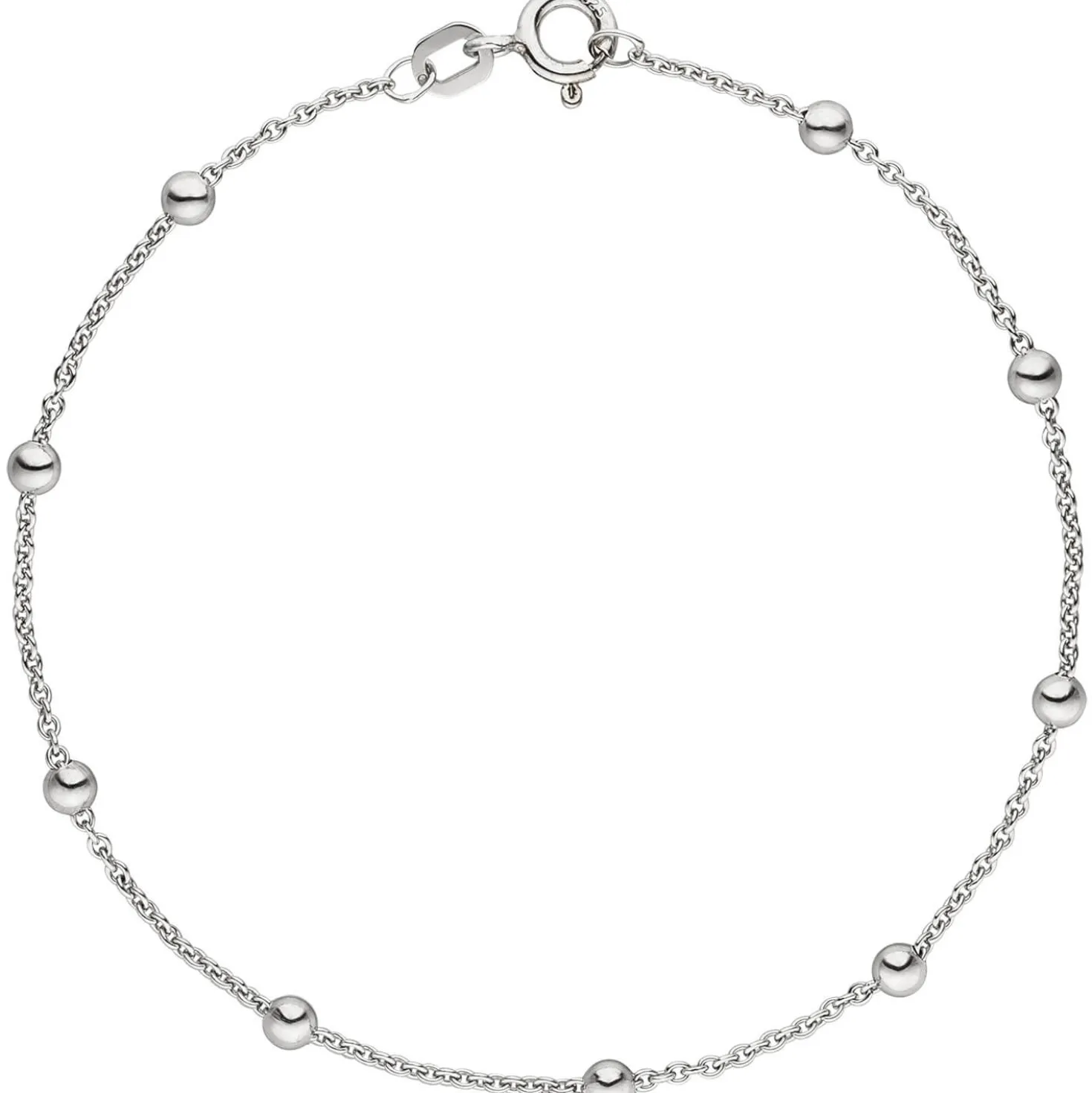 Fußkette Ankerkette mit Kugeln Kugelkette aus 925 Silber 25cm Fußschmuck
