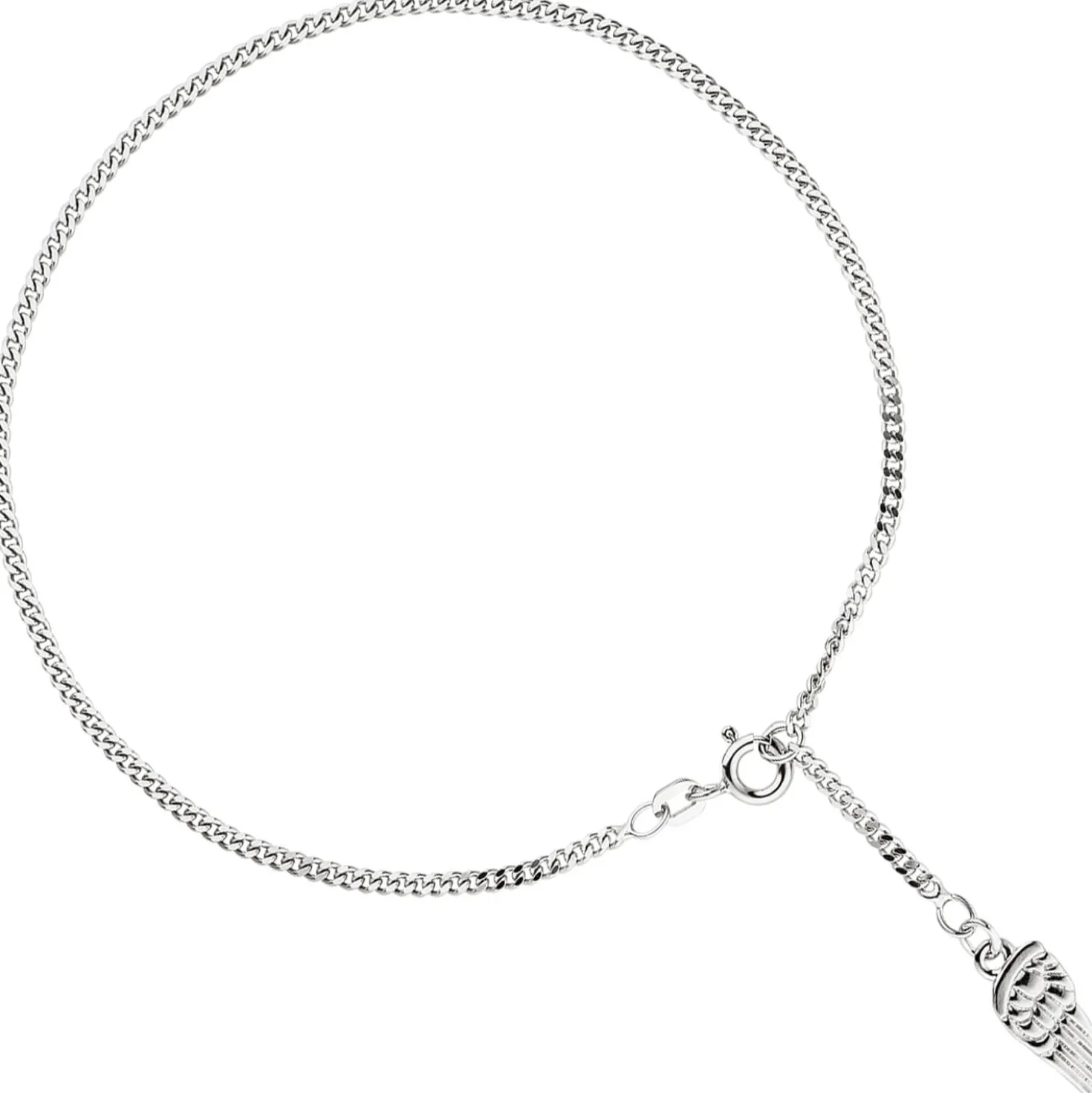 Fußkette Fußkettchen Panzerkette Flügel 925 Silber 23-25cm Fußschmuck