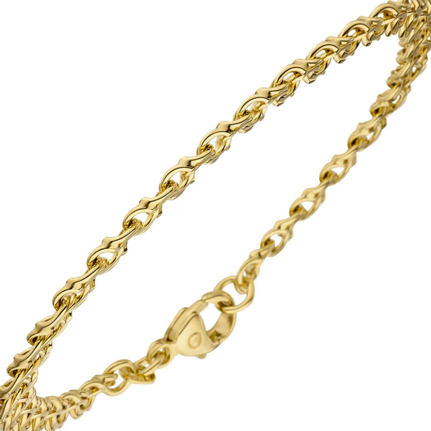 Garibaldiarmband Armband Armkette aus 585 Gold Gelbgold massiv, 19cm, Unisex