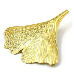 Ginkgoblatt - Goldanhänger Anhänger 25mm 375 Gold Gelbgold Halsschmuck Damen