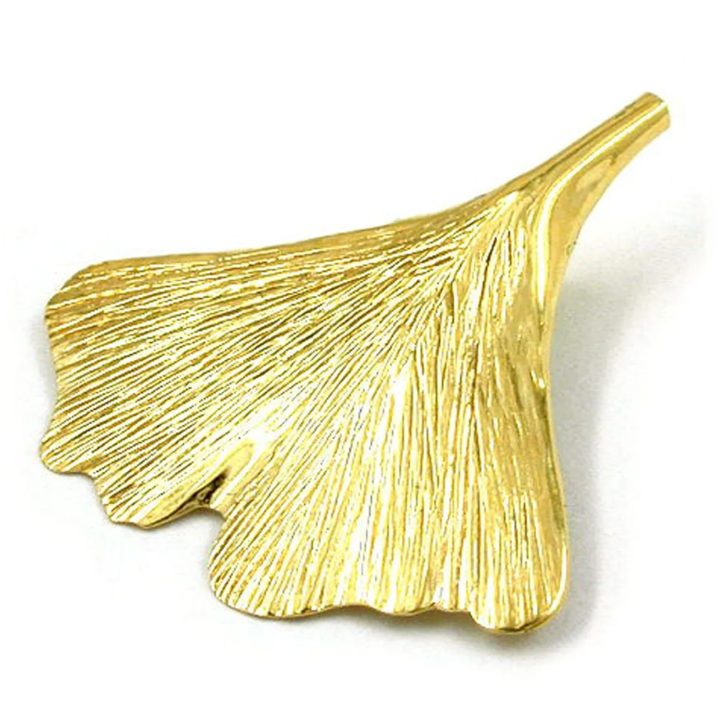 Ginkgoblatt - Goldanhänger Anhänger 25mm 375 Gold Gelbgold Halsschmuck Damen