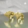Ginkgoblatt Stecker Ohrstecker Ohrschmuck aus 375 Gold Gelbgold, Damen