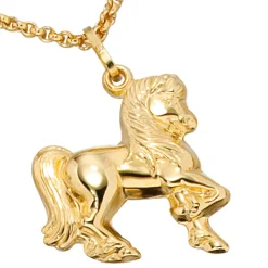 Goldanhänger Schmuck Anhänger 17,4x18,4mm Pferd aus 333 Echt Gold Gelbgold
