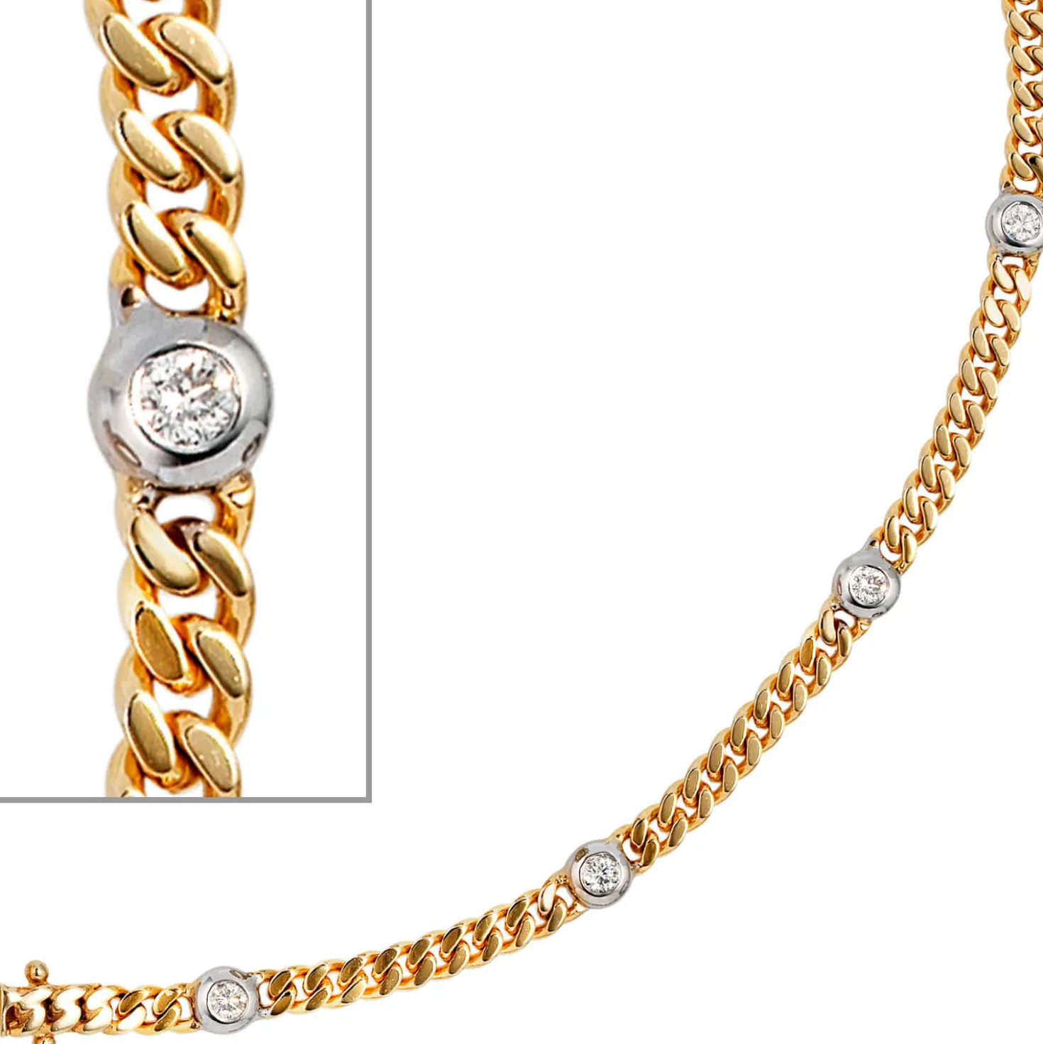 Goldarmband Armband mit 6 Diamanten 0.6Ct Brillanten 585 Gelbgold 19cm