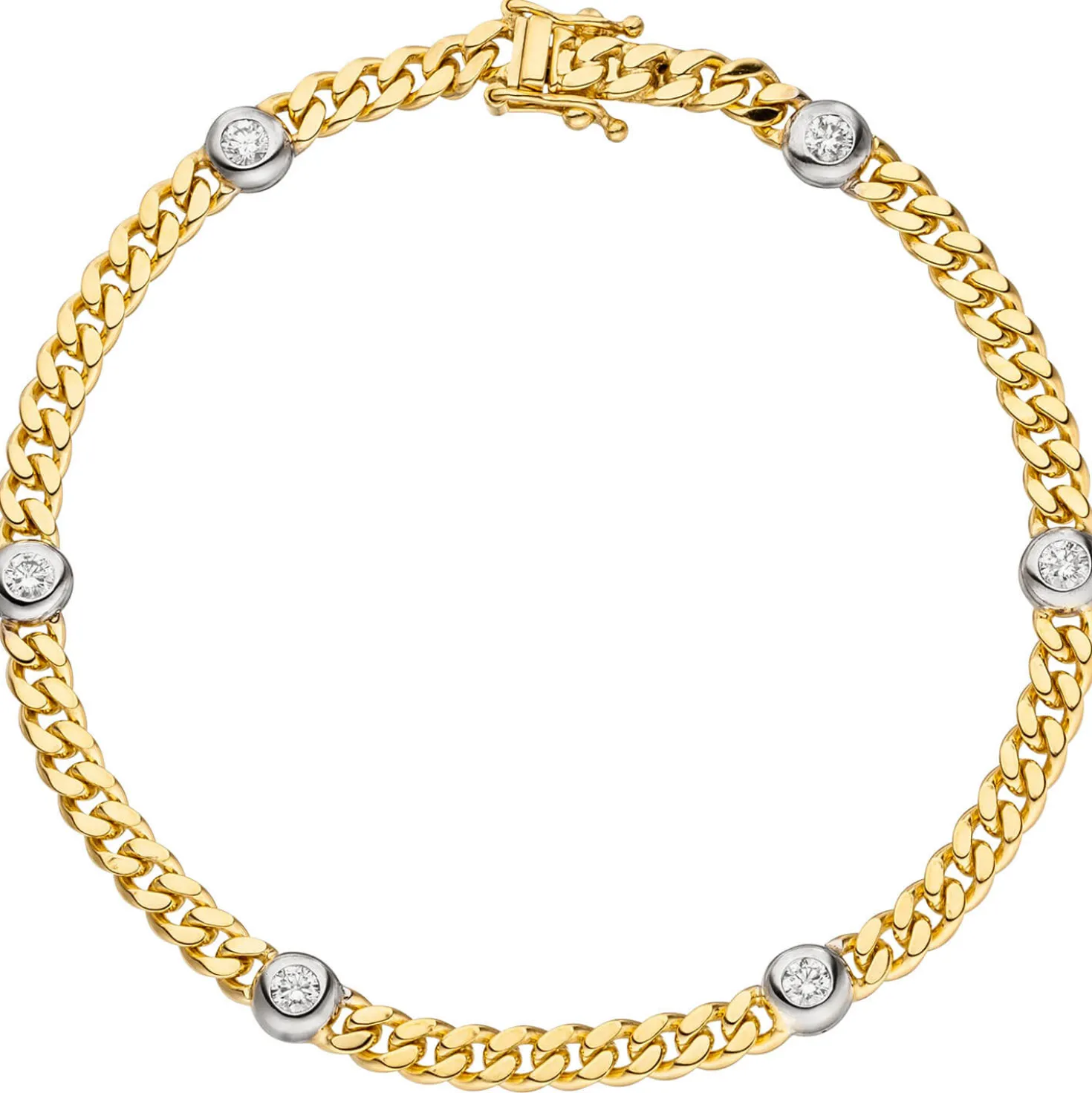 Goldarmband Armband mit 6 Diamanten 0.6Ct Brillanten 585 Gelbgold 19cm