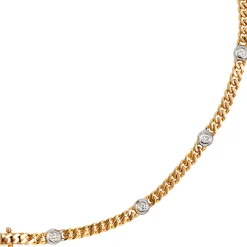 Goldarmband Armband mit 6 Diamanten 0.6Ct Brillanten 585 Gelbgold 19cm