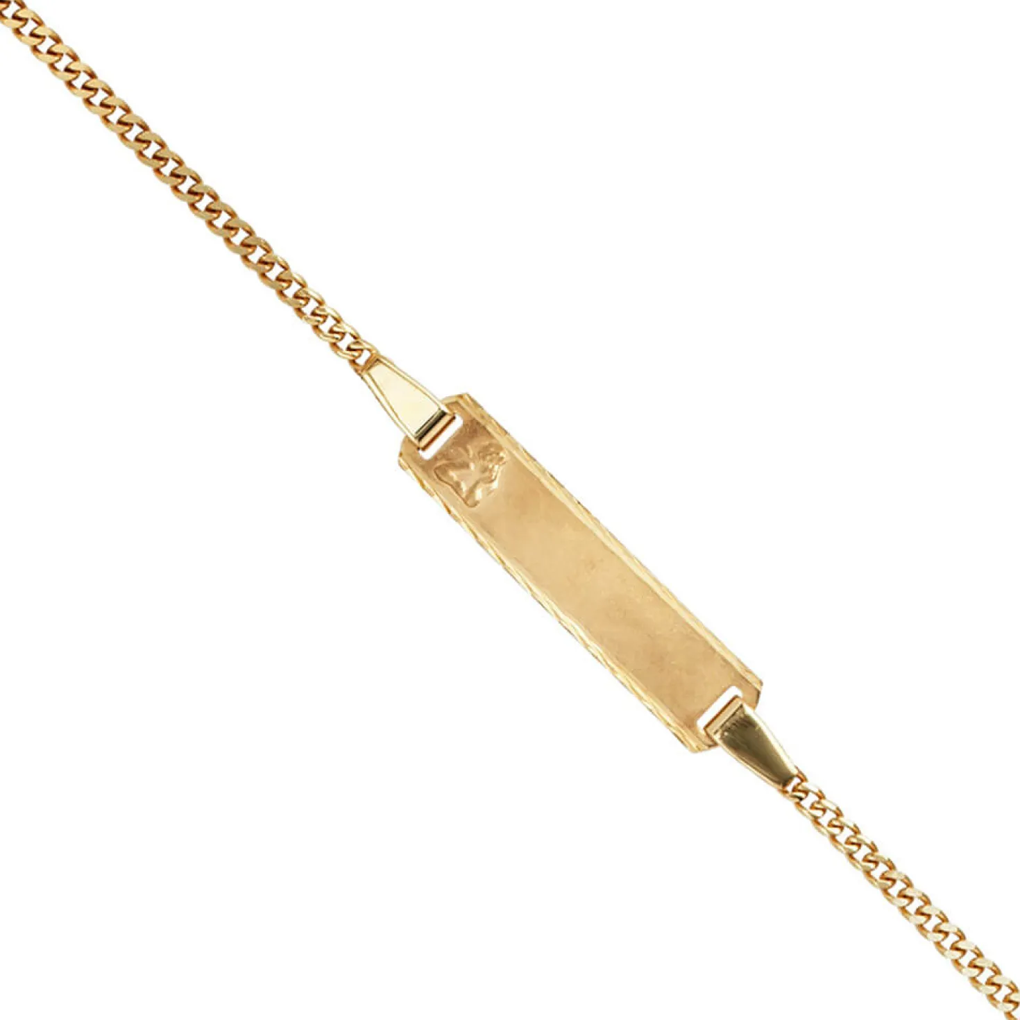 Goldarmband für Kinder Armband Schildband mit Engel 333 Gold Gelbgold 14cm