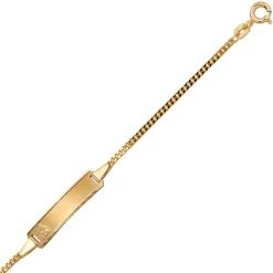 Goldarmband für Kinder Armband Schildband mit Engel 333 Gold Gelbgold 14cm