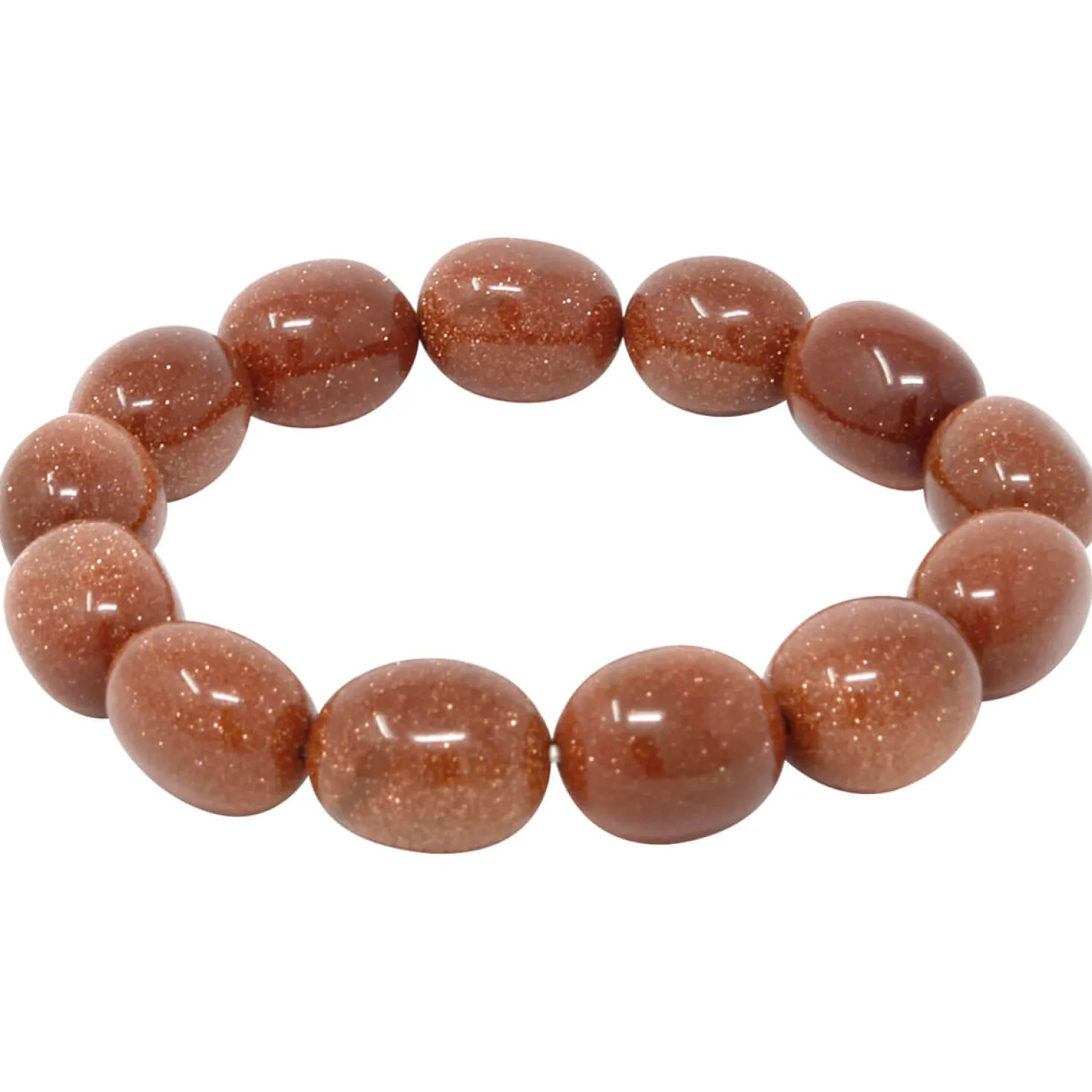 Goldflussarmband, Armband aus Goldfluss, Nuggets, dehnbar creme-braun