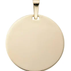 Gravurplatte Anhänger für Gravur aus 333 Gold Gelbgold Kreis 24mm rund Unisex