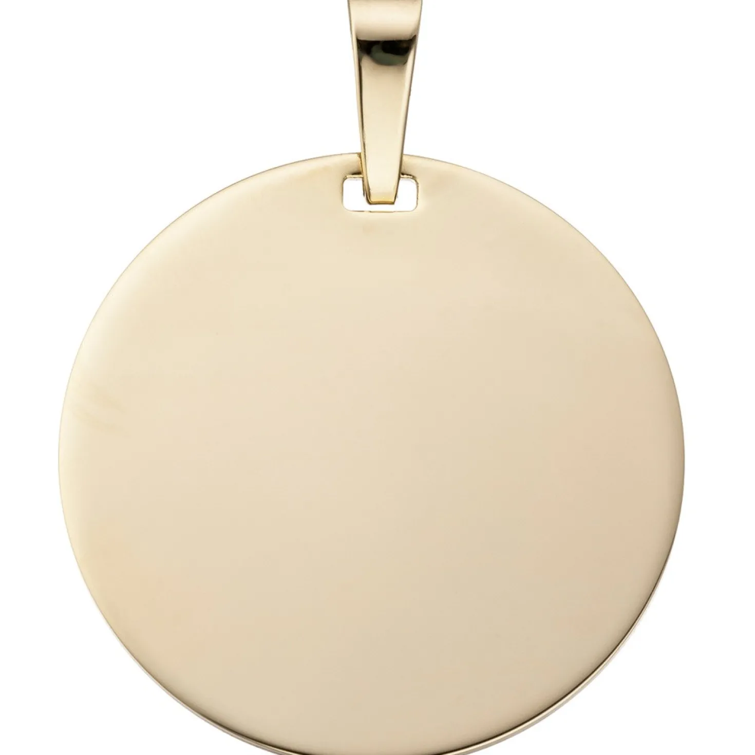 Gravurplatte Anhänger für Gravur aus 333 Gold Gelbgold Kreis 24mm rund Unisex