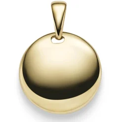 Gravurplatte Anhänger rund Ø 14,5mm für Gravur 585 Gold Gelbgold schlicht massiv