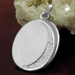Gravurplatte Anhänger 27x20mm aus echtem 925 Silber oval Silberamulett