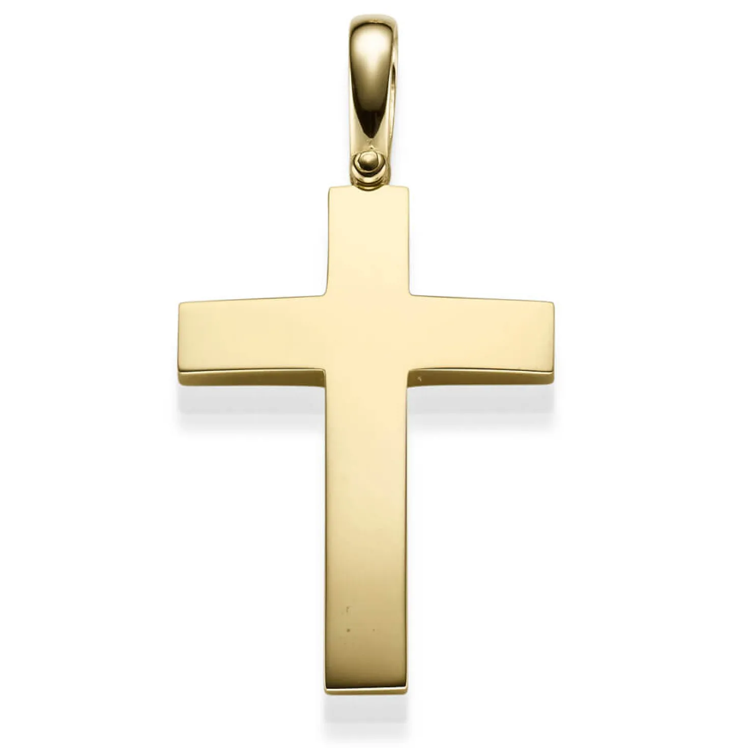 Großer Anhänger Kreuz 44,5x30mm 585 Gold Gelbgold Halsschmuck schlicht glänzend