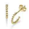 Halbcreolen 11,5x1,8mm Creolen Kügelchen mit Stecker 585 Gold Gelbgold