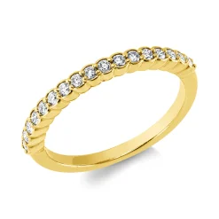 Halb-Memoire Ring aus 585 Gelbgold 17 Brillanten 0,25ct TW-VSI/SI B:2,3mm