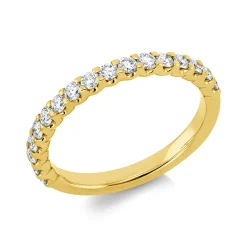 Halb-Memoire Ring aus 750 Gold Gelbgold 17 Brillanten 0,53ct TW-SI B:2,4mm