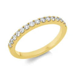 Halb-Memoire Ring aus 750 Gold Gelbgold 15 Brillanten 0,38ct TW-SI B:2,1mm