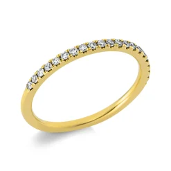 Halb-Memoire Ring aus 750 Gold Gelbgold 21 Brillanten 0,2ct TW-SI B:1,8mm