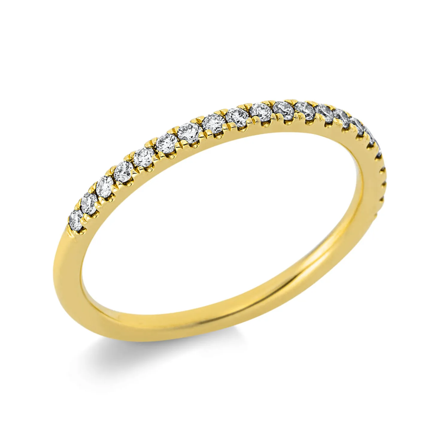 Halb-Memoire Ring aus 750 Gold Gelbgold 21 Brillanten 0,2ct TW-SI B:1,8mm