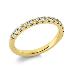 Halb-Memoire Ring aus 750 Gold Gelbgold 15 Brillanten 0,52ct TW-SI B:2,5mm