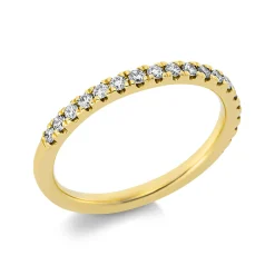 Halb-Memoire Ring aus 750 Gold Gelbgold 19 Brillanten 0,33ct TW-SI B:2,2mm