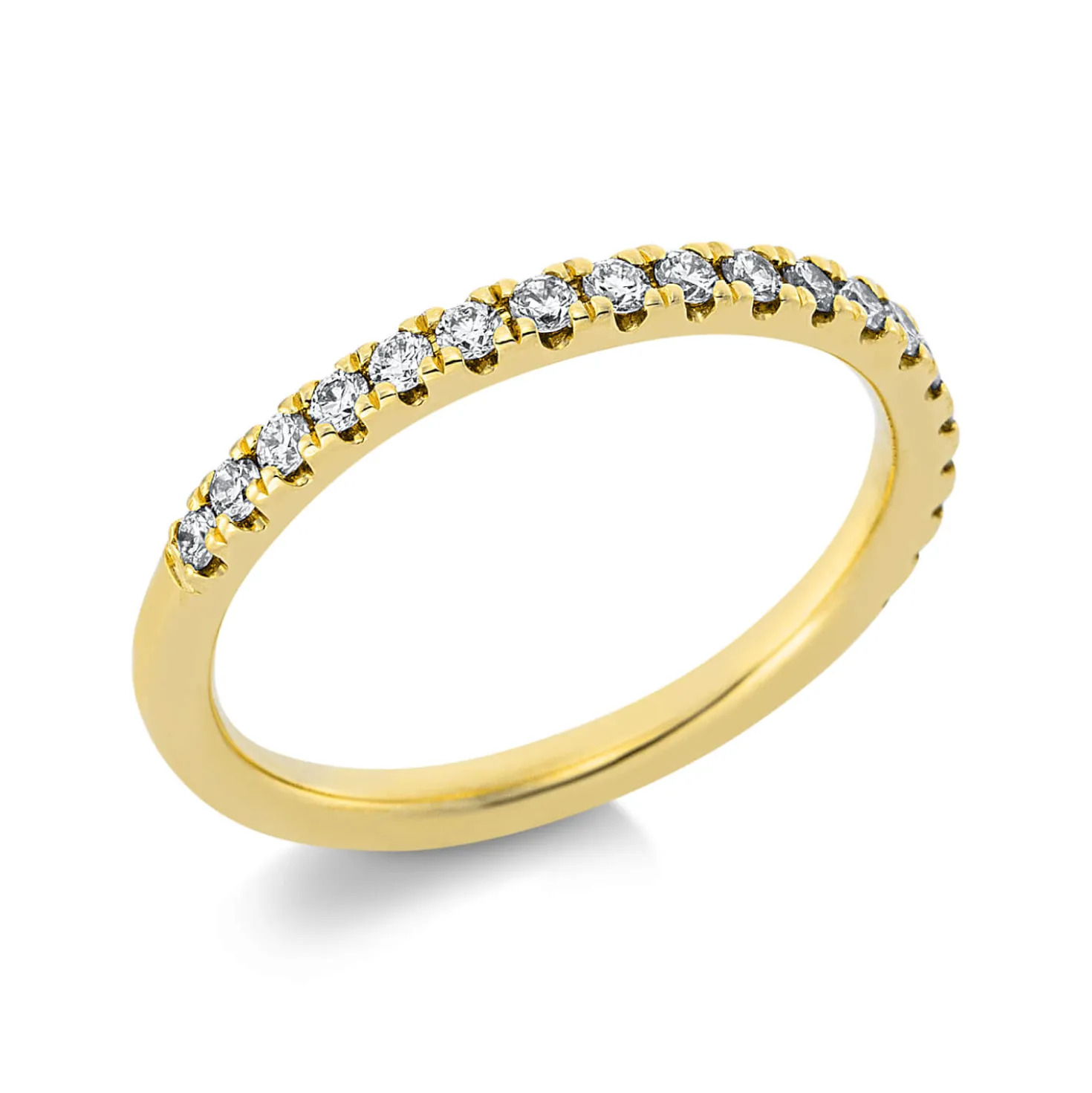 Halb-Memoire Ring aus 750 Gold Gelbgold 19 Brillanten 0,33ct TW-SI B:2,2mm