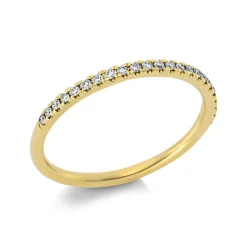 Halb-Memoire Ring aus 750 Gold Gelbgold 23 Brillanten 0,15ct TW-SI B:1,7mm