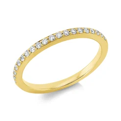 Halb-Memoire Ring aus 750 Gold Gelbgold 20 Brillanten 0,19ct TW-SI B:2mm
