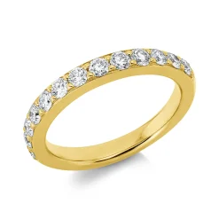 Halb-Memoire Ring aus 750 Gold Gelbgold 13 Brillanten 0,75ct TW-SI B:3,3mm