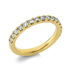 Halb-Memoire Ring aus 750 Gold Gelbgold 15 Brillanten 0,59ct TW-SI B:2,7mm