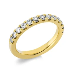 Halb-Memoire Ring aus 750 Gold Gelbgold 13 Brillanten 0,77ct TW-SI B:3mm
