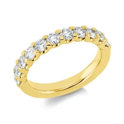 Halb-Memoire Ring aus 750 Gold Gelbgold 11 Brillanten 1,13ct TW-SI B:3,3mm