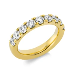 Halb-Memoire Ring aus 585 Gold Gelbgold 9 Brillanten 1,6ct TW-SI B:4,1mm
